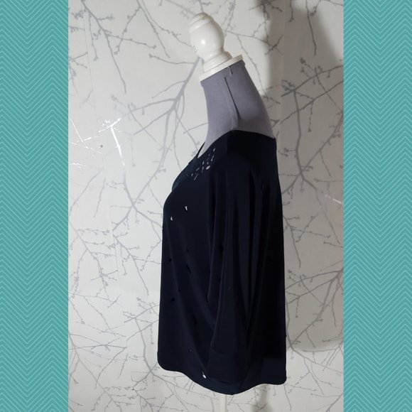 Sympli Navy Cutout Dolman Sleeve Top - Picture 3 of 7